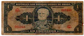C009 - 1 Cruzeiro - 1° Estampa - Série 759 - Autografada / Assinada a Mão - Marquês de Tamandaré - Data: 1944 - R