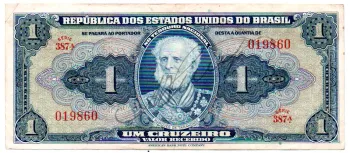 C009 - 1 Cruzeiro - 1° Estampa - Série 387 - Autografada / Assinada a Mão - Marquês de Tamandaré - Data: 1944 - MBC/Sob
