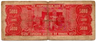 C058 - 5000 Cruzeiros - 1° Estampa - Série 663 - Tiradentes - Data: 1964 - UTG - C/ Rasgo - Foto 2