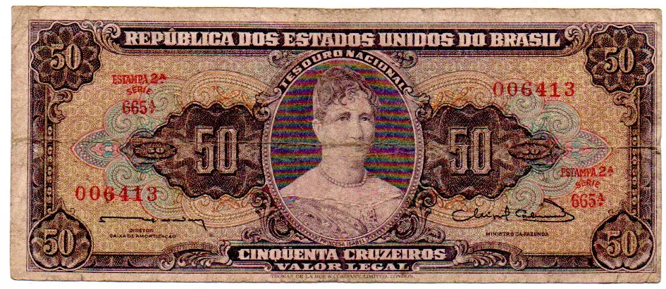 C093 - 50 Cruzeiros - 2° Estampa - Série 665 - Princesa Isabel - Data: 1963 - R
