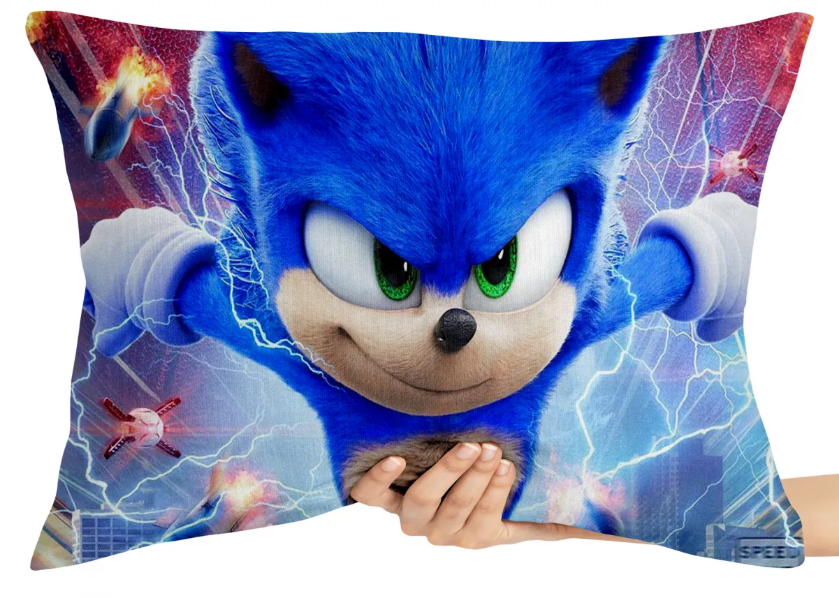 Almofada Gigante para sofá puff sala Sonic correndo