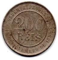 1889 - 200 Réis - Moeda Brasil - Foto 2