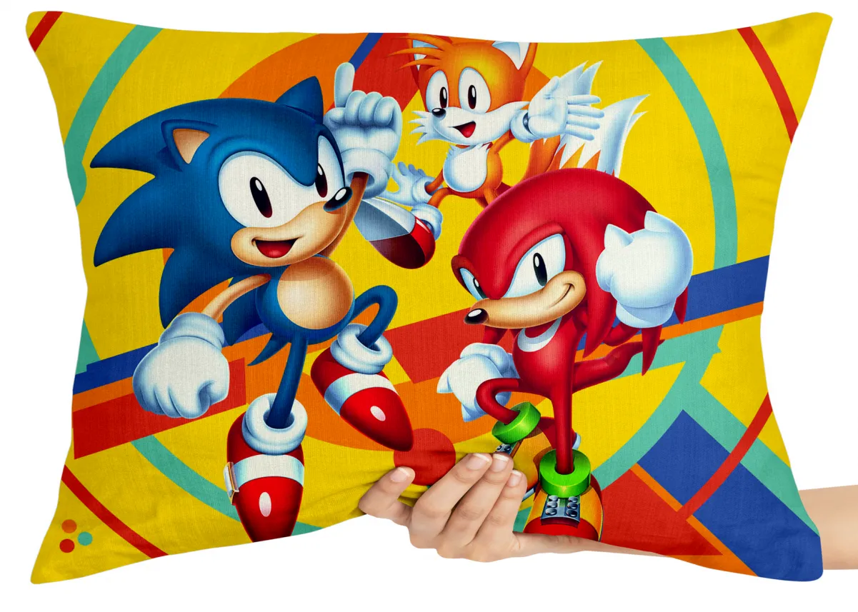 Almofada Gigante para sofá puff sala Sonic Tails Knuckle Imagem