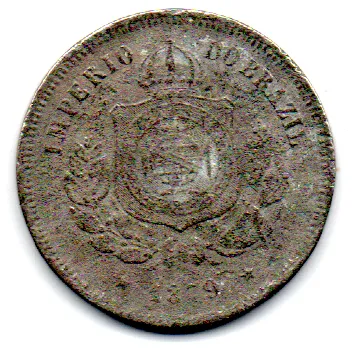 1879 - 100 Réis - Moeda Brasil Imagem