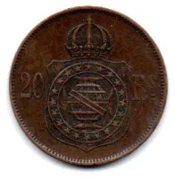 1869 - 20 Réis - Com Ponto (Rs.) - Moeda Brasil Império - Foto 2