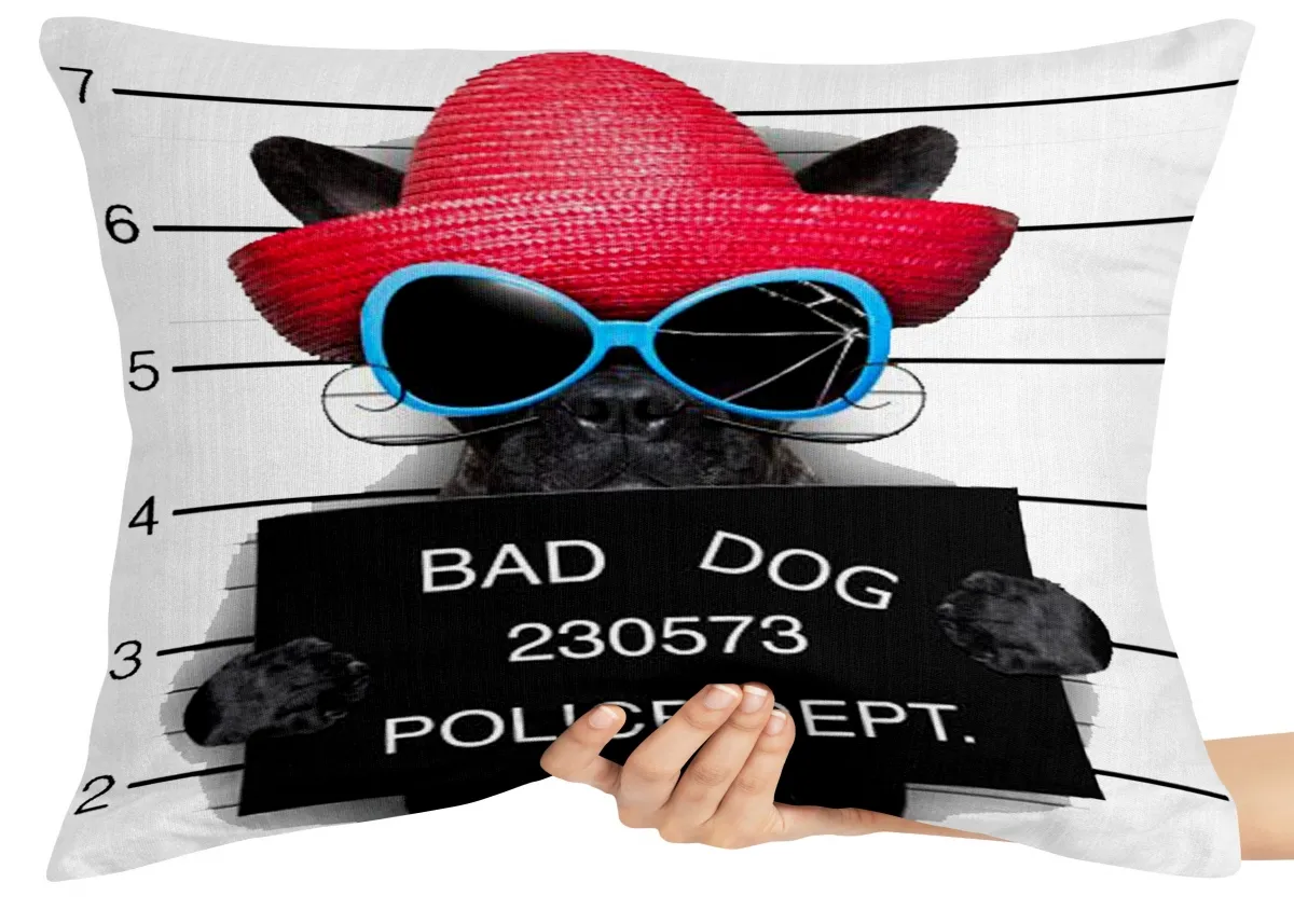Almofada Gigante para sofá puff sala Bad Dog cachorro cão Police Dept