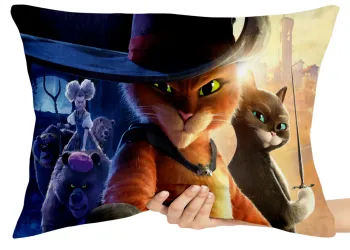 Almofada Gigante para sofá puff sala Gato de Botas pata mansa