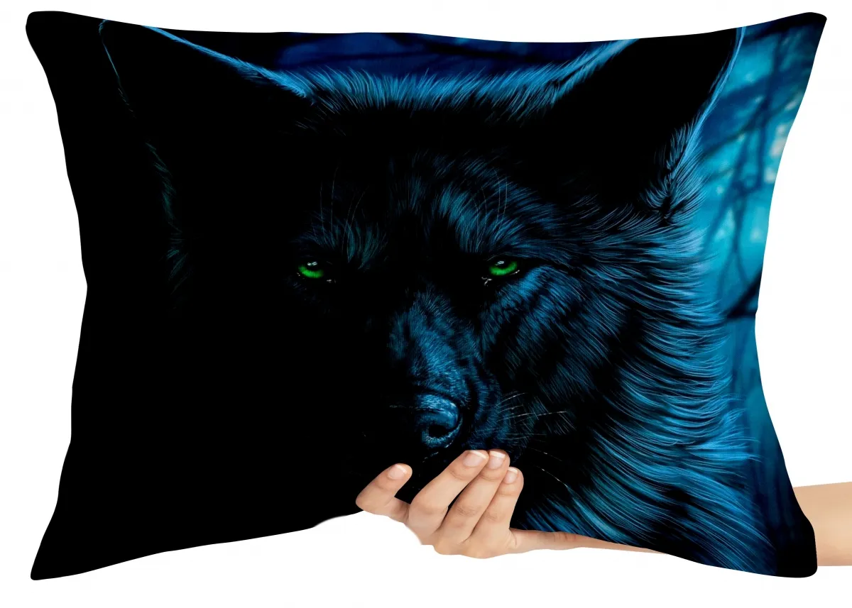 Almofada Gigante para sofá puff sala lobo cachorro dog selva Imagem