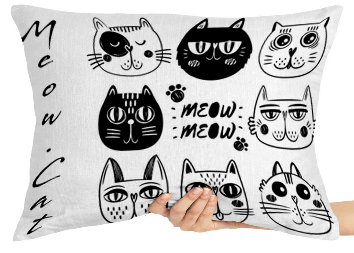 Almofada Gigante para sofá puff sala Meow cat gato felino gatinho