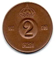 Suécia - 1967 - 2 Ore