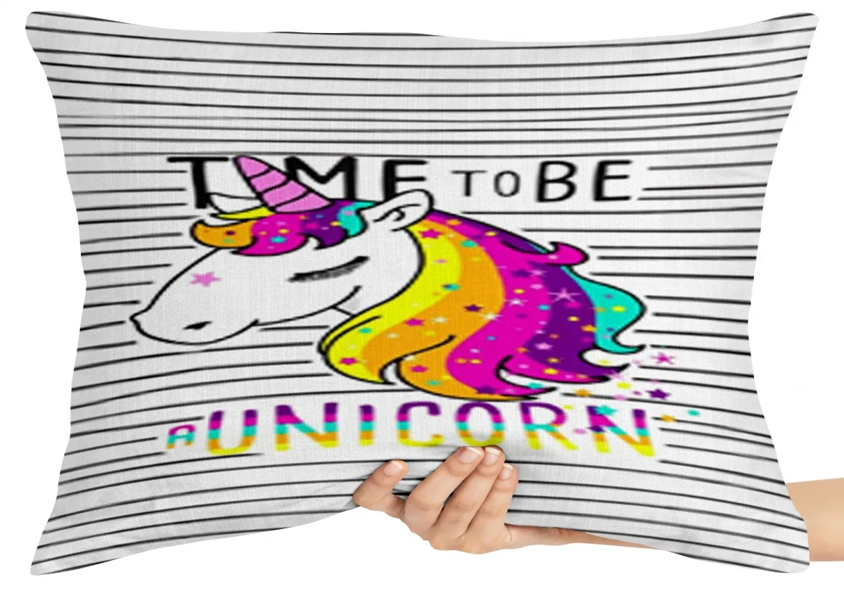 Almofada Gigante para sofá puff sala Unicórnio time to be