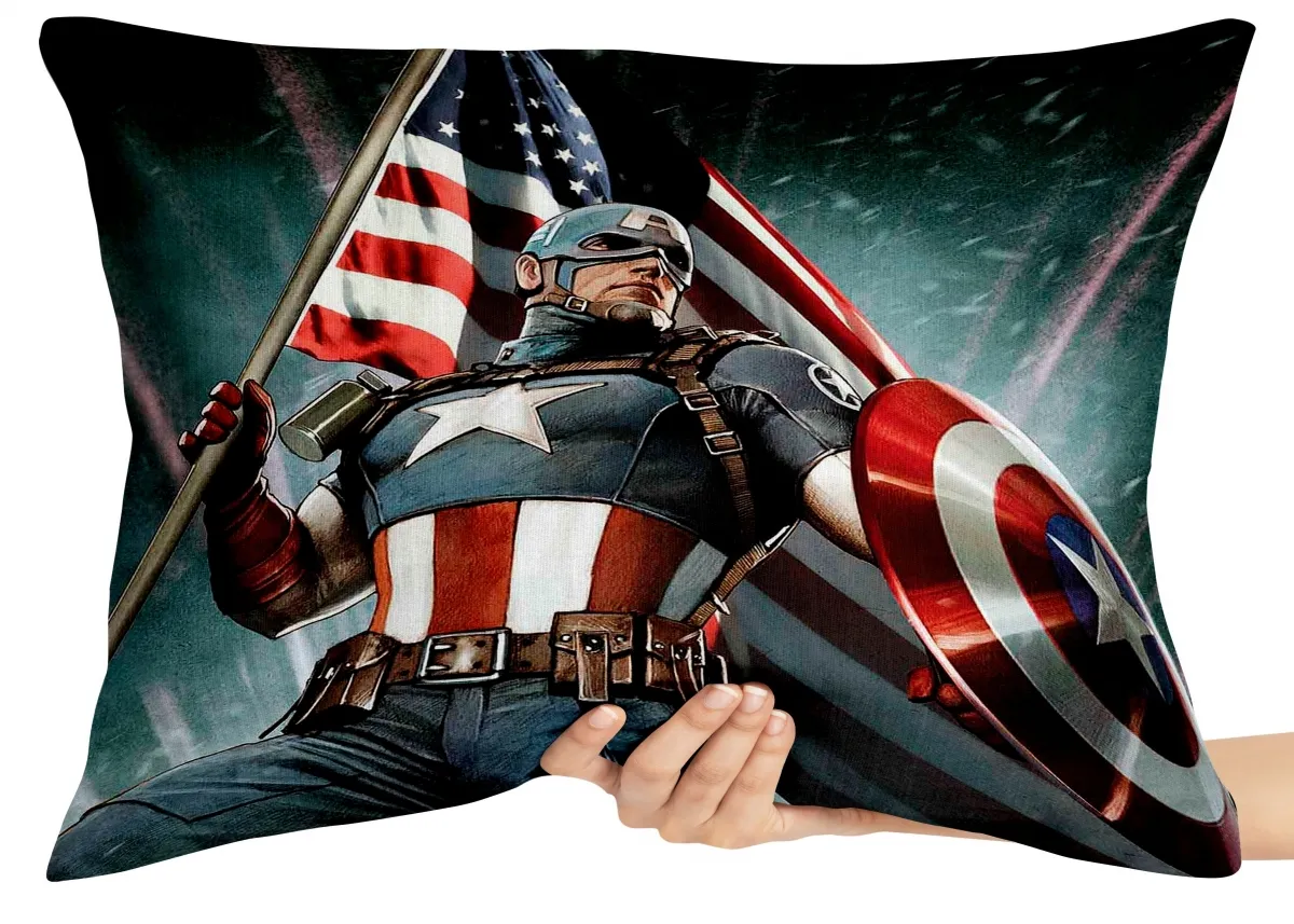 Almofada Gigante para sofá puff sala Capitão America bandeira Imagem