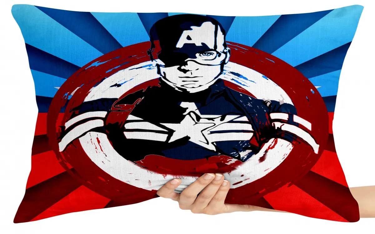 Almofada Gigante para sofá puff sala Capitão América escudo