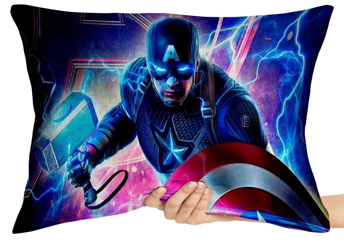 Almofada Gigante para sofá puff sala Capitão America martelo thor Imagem