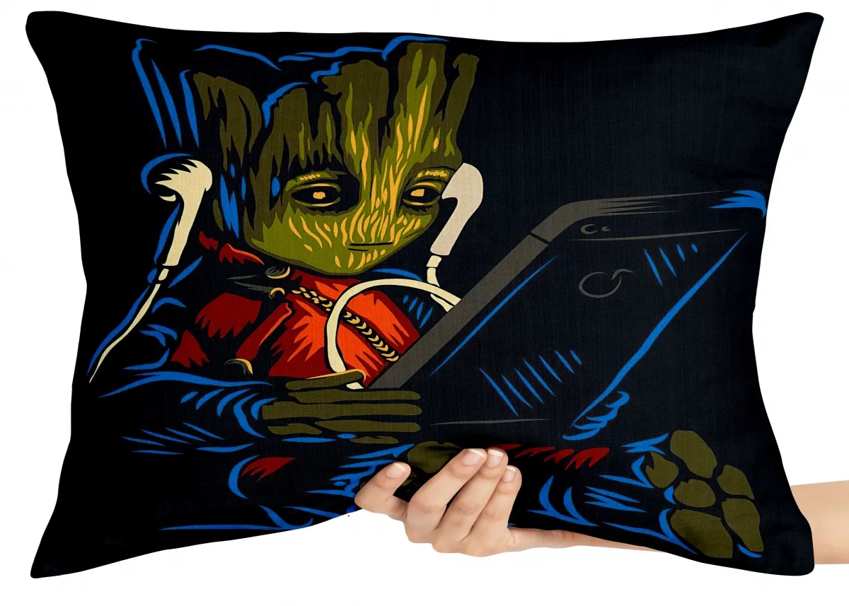 Almofada Gigante para sofá puff sala groot guardioes galaxia Imagem
