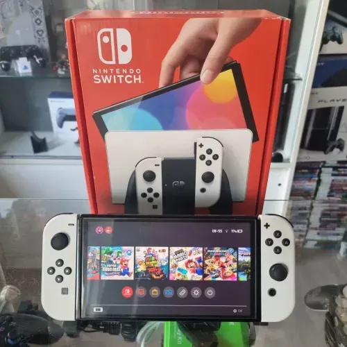 Nintendo Switch Oled, 64gb + 128gb micro sd, Desbloqueado, vários jogos Imagem