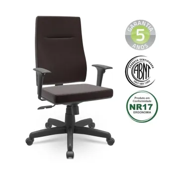 Poltrona Presidente Izzi Mecanismo Relax Base Giratória com Braços Reguláveis