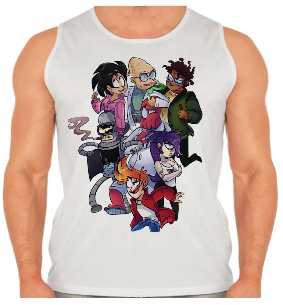 Camiseta Regata adulto ou infantil futurama desenho antigo engraçado