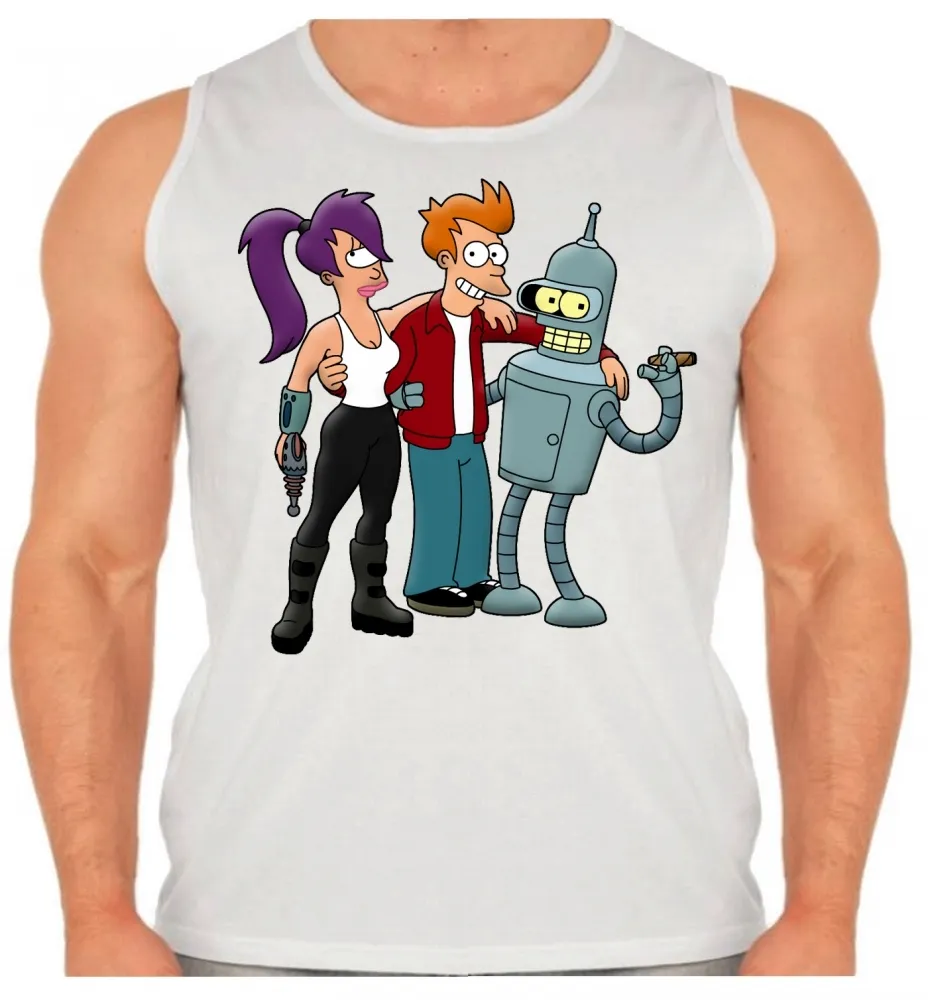 Camiseta Regata adulto ou infantil Futurama robô desenho Imagem