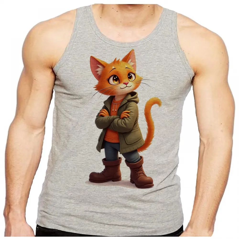 Camiseta Regata adulto ou infantil Gato de botas colorido Imagem