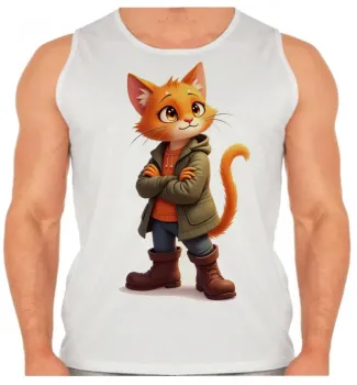 Camiseta Regata adulto ou infantil Gato de botas colorido - Foto 2