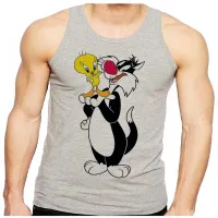 Camiseta Regata adulto ou infantil Gato frajo e Piu piu amigos - Foto 2