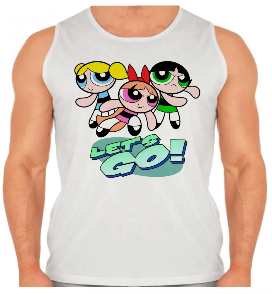 Camiseta Regata adulto ou infantil Meninas super poderosas desenho Imagem