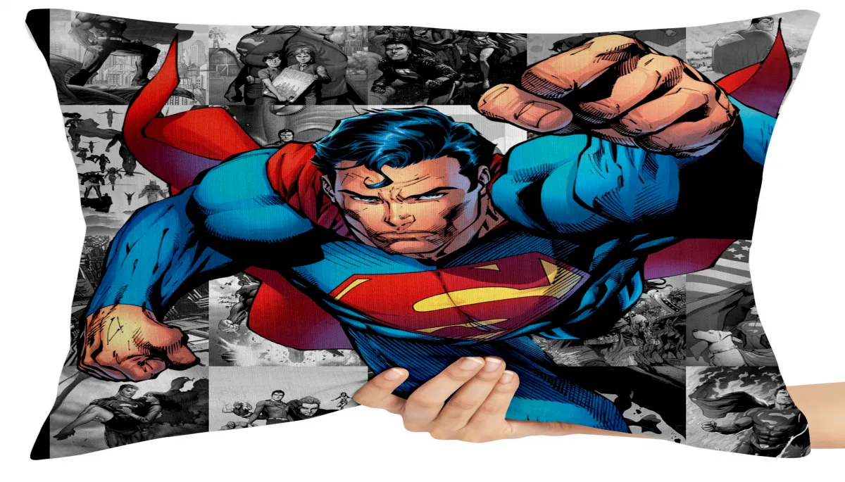 Almofada Gigante para sofá puff sala Superman voando quadrinhos