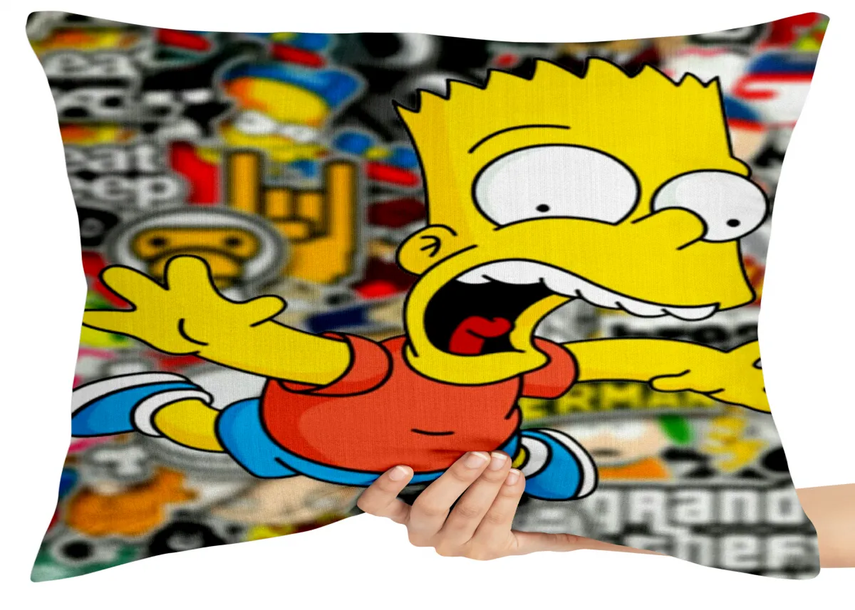 Almofada Gigante para sofá puff sala Bart Simpsons caindo Imagem