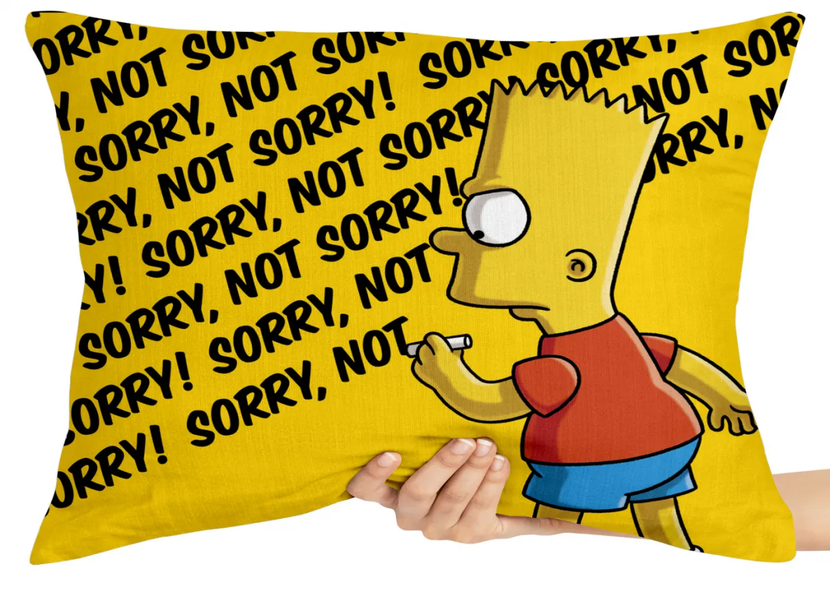 Almofada Gigante para sofá puff sala Bart Simpsons sorry not sorry