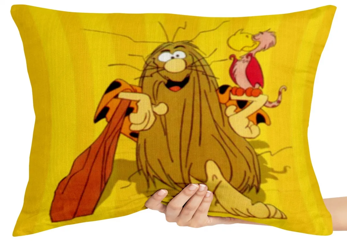 Almofada Gigante para sofá puff sala Capitão Caverna amarelo herói