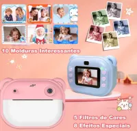 Genérico Câmera Infantil Multifuncional, 20MP 1080P HD, 200 dpi, MP3, Jogos, Zoom 16X, Time Lapse, Recarregável, com Papel de Impressão Azul - Foto 3