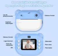 Genérico Câmera Infantil Multifuncional, 20MP 1080P HD, 200 dpi, MP3, Jogos, Zoom 16X, Time Lapse, Recarregável, com Papel de Impressão Azul - Foto 7