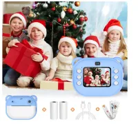 Genérico Câmera Infantil Multifuncional, 20MP 1080P HD, 200 dpi, MP3, Jogos, Zoom 16X, Time Lapse, Recarregável, com Papel de Impressão Azul - Foto 8