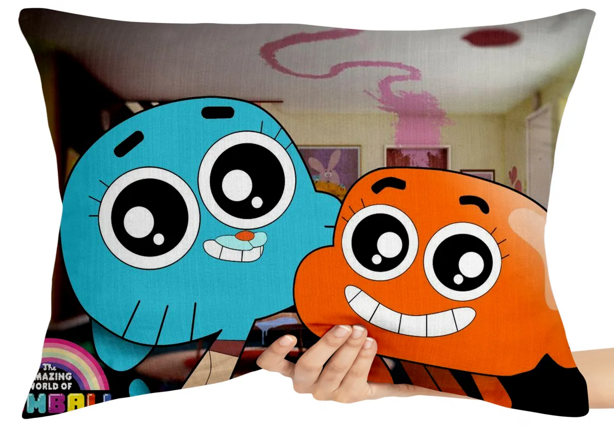 Almofada Gigante para sofá puff sala Gumball Darwin desenho Imagem