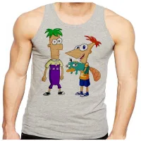 Camiseta Regata adulto ou infantil Phineas e Feb desenho antigo - Foto 2