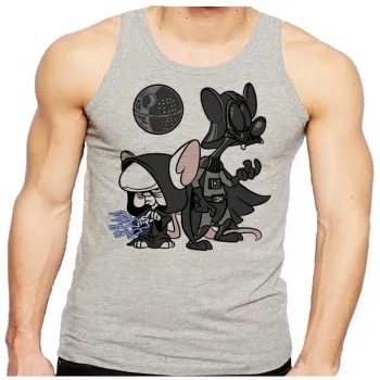 Camiseta Regata adulto ou infantil Pink cerebro darth vader mestre