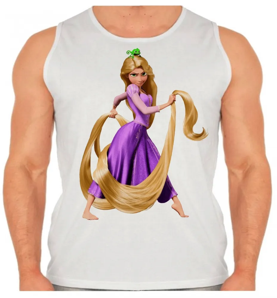 Camiseta Regata adulto ou infantil rapunzel princesa disney