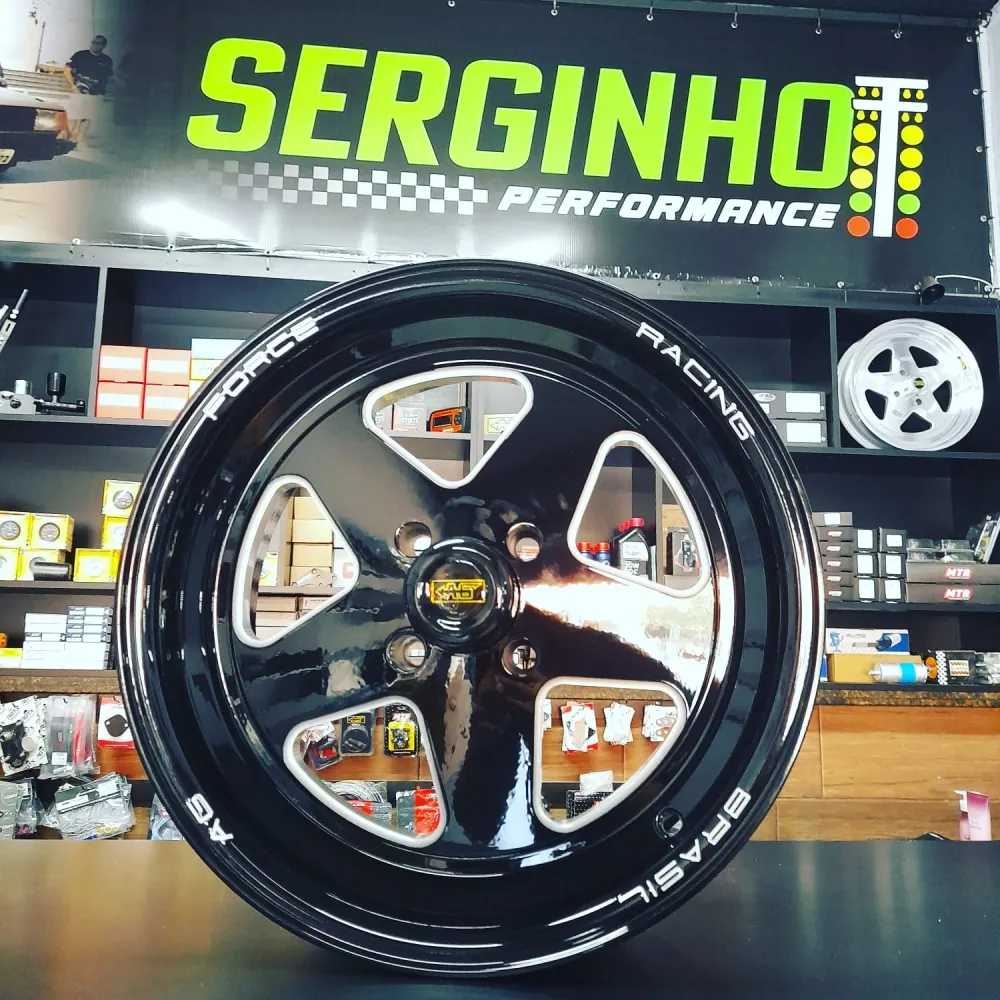 Rodas Racing Force Tala 15 x 7 (Furação 4 x 100) Preta Par