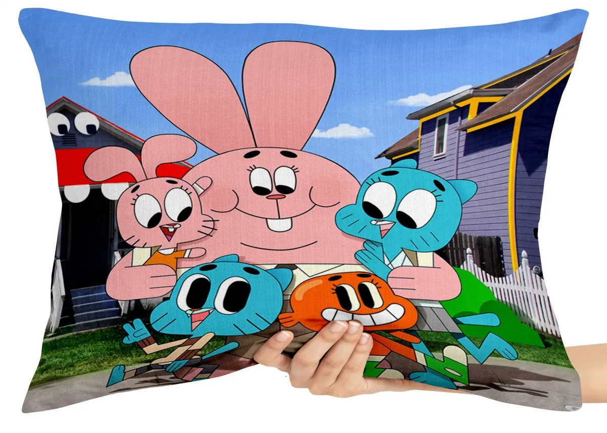 Almofada Gigante para sofá puff sala incrível mundo Gumball família Imagem