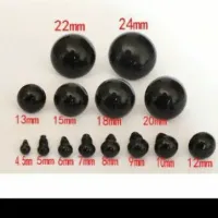 Olho para Amigurumi Círculo  Preto - 10 Pares com Trava - Foto 2