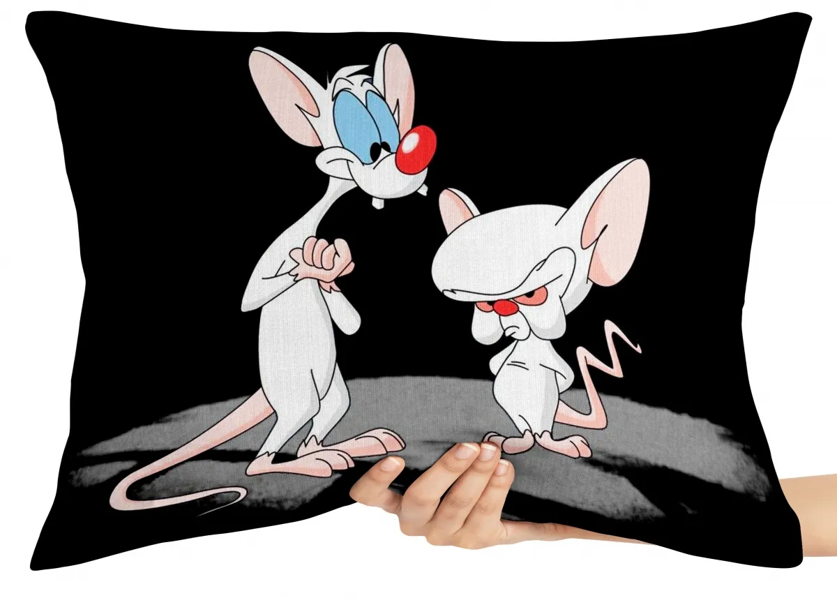 Almofada Gigante para sofá puff sala Pink E O Cérebro Ratos Desenho Antigo Cartoon