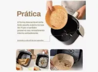 100 Pçs Forro Antiaderente Forma De Papel P/ Airfryer Promo - Foto 3