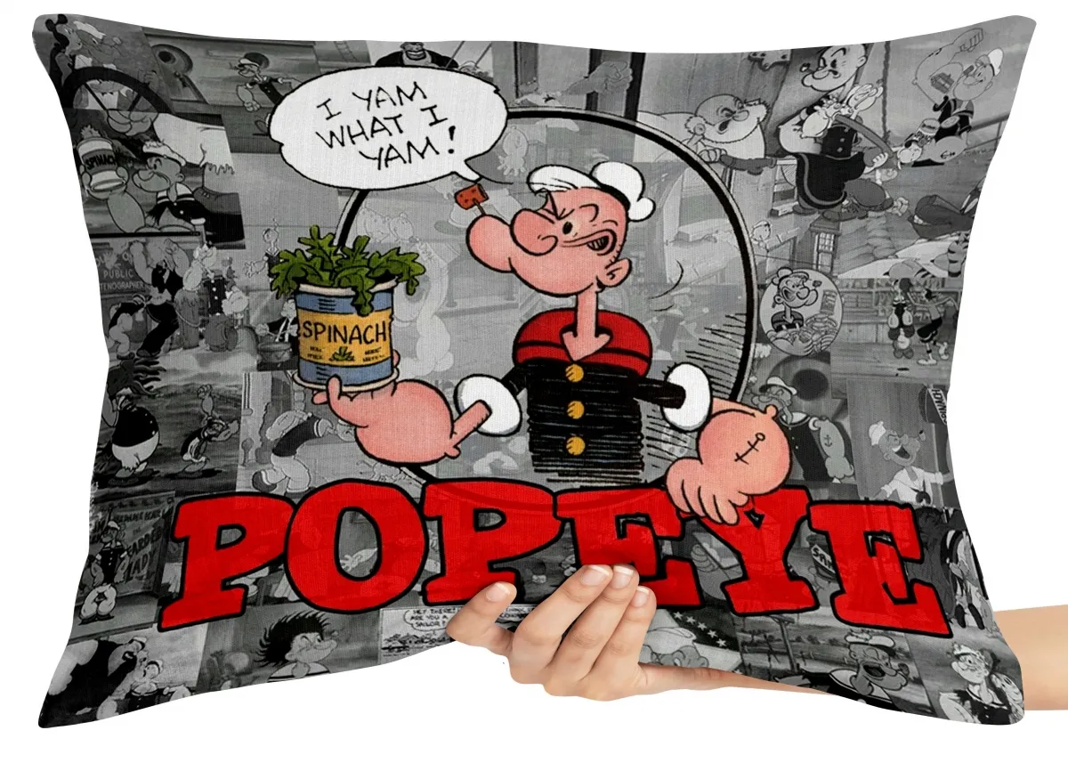 Almofada Gigante para sofá puff sala Popeye espinafre cinza