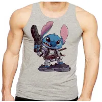 Camiseta Regata adulto ou infantil Stitch deadpool desenho animado - Foto 2