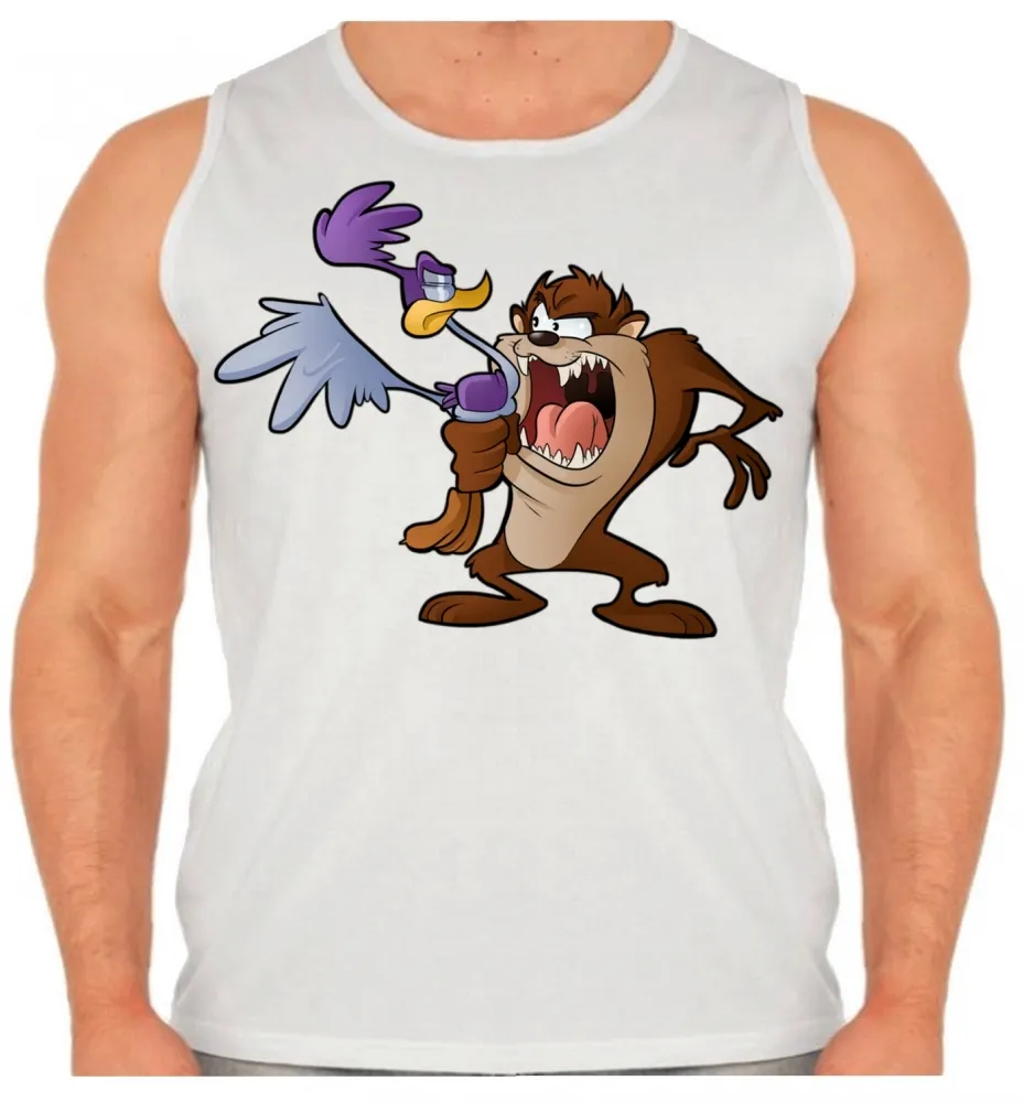 Camiseta Regata adulto ou infantil Taz mania papa leguas