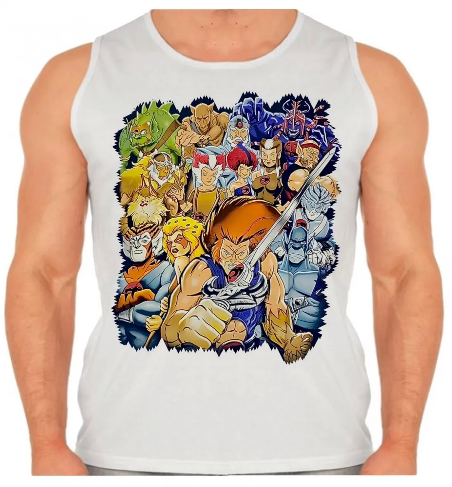 Camiseta Regata adulto ou infantil Thundercats lion panthro snarf