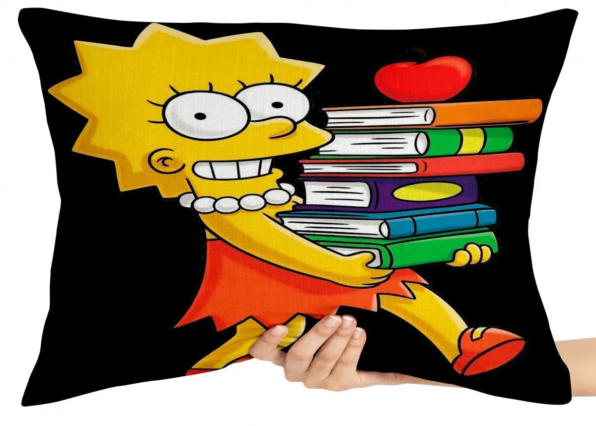 Almofada Gigante para sofá puff sala Simpsons Lisa Livros Imagem