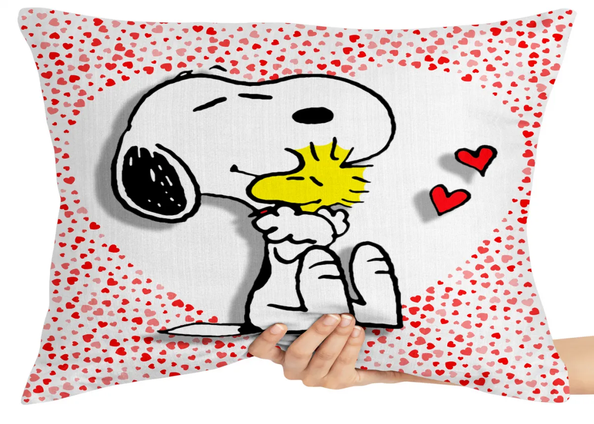 Almofada Gigante para sofá puff sala Snoopy coração Imagem