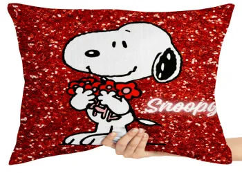 Almofada Gigante para sofá puff sala Snoopy flores